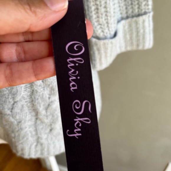 Gray Cable Knit Sweater Boxy Oversized Pullover 3/4 Sleeve Top - Picture 3 of 8